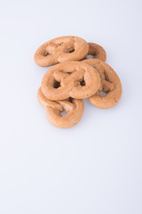 Cookie or Biscuit pretzel on a background.