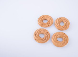 cookie or ring biscuits on a background.