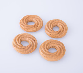 cookie or ring biscuits on a background.