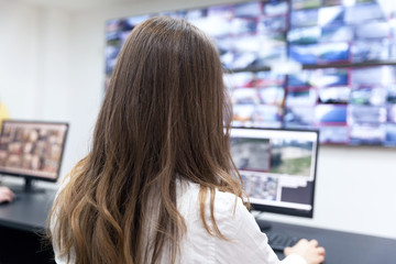 Security system operator. Security video surveillance.