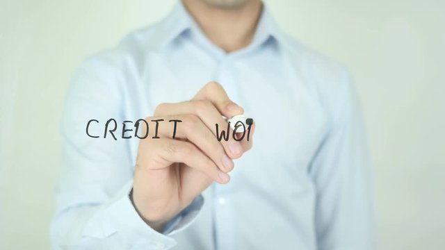 &nbsp;Credit Worthiness, Man Writing on Screen