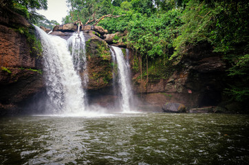 Fototapeta na wymiar Heo Suwat waterfall in Khao Yai National Park Thailand