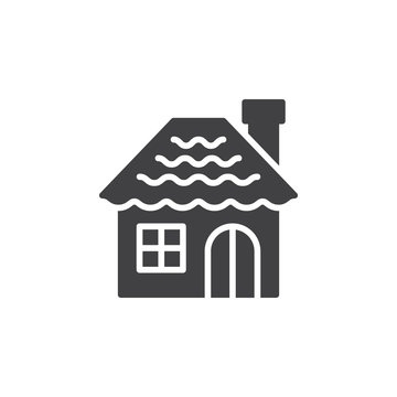 Gingerbread house icon vector, filled flat sign, solid pictogram isolated on white, logo illustration