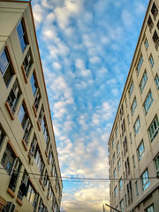 sky space between building