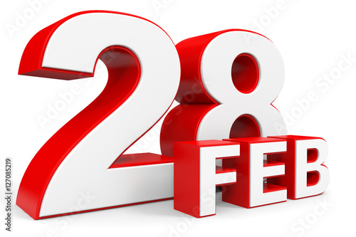 "February 28. 3d text on white background." Stock photo and royalty ...