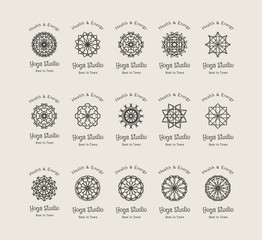 Yoga Studio Vector Logo Templates Set