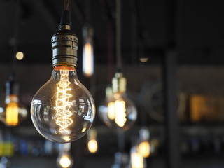 Decorative light bulbs on beautiful background