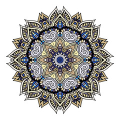 Decorative vintage vector ornament. Ornate colorful mandala. indian oriental doodle design