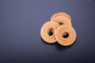 cookie or ring biscuits on a background.
