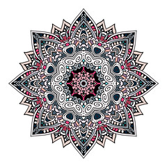 Decorative vintage vector ornament. Ornate colorful mandala. indian oriental doodle design