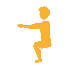 Person exercising in gym vector illustration design