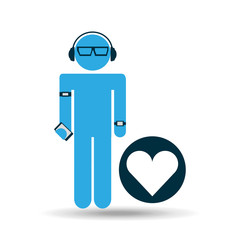 silhouette wearable technology love heart vector illustration eps 10