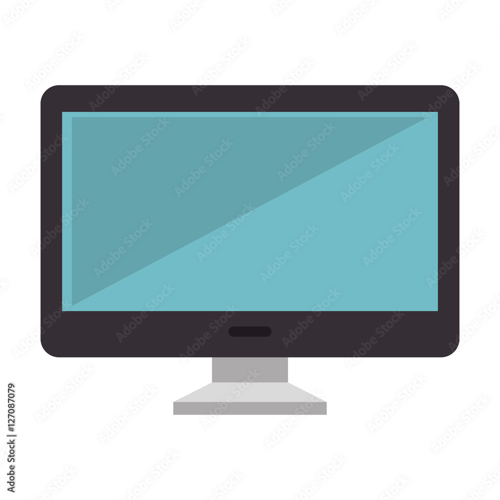 Poster monitor desktop computer icon vector illustration design