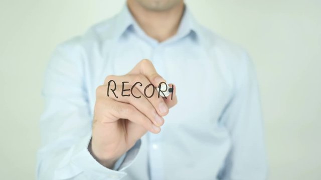 &nbsp;Records, Man Writing on Screen