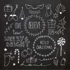 Christmas and New Year doodles collection