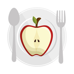 fresh fruit dish isolated icon vector illustration design