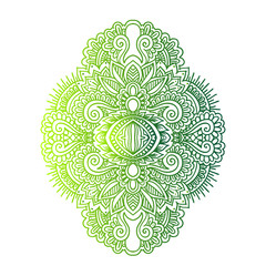 Vector ornamental Lotus flower, ethnic art, patterned Indian paisley. Hand drawn illustration. original design in doodle and zentangle style. Tattoo, astrology, alchemy, boho  magic symbol.