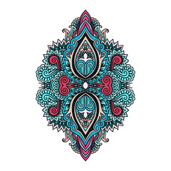 Vector ornamental Lotus flower, ethnic art, patterned Indian paisley. Hand drawn illustration. original design in doodle and zentangle style. Tattoo, astrology, alchemy, boho  magic symbol.