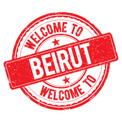 Naklejka premium Welcome to BEIRUT Stamp.