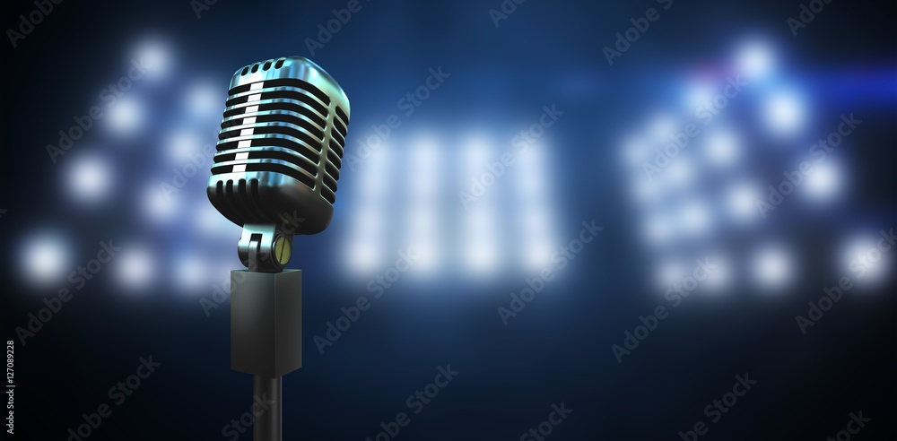 Poster composite image of retro microphone