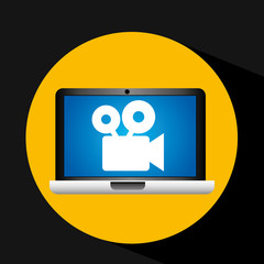 film movie online digital technology graphic vector illustration eps 10