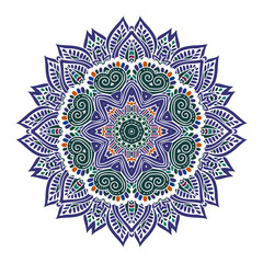 Decorative vintage vector ornament. Ornate colorful mandala. indian oriental doodle design
