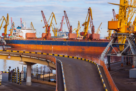 Bridge in the industrial sea port