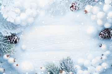 Christmas decoration with snow
