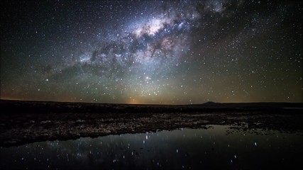 star trails in Atacama desert Chile