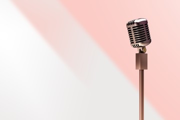 Composite image of retro microphone