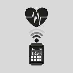 smart watch healthy heart social media vector illustration eps 10