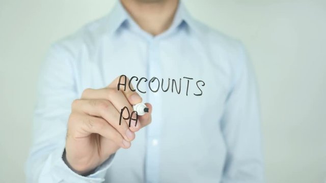 Accounts Payable, Man Writing on Screen