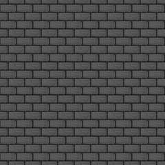 Black brick wall seamless. Vector illustration background - texture pattern for continuous replicate.