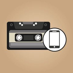Fototapeta premium cassette vintage smartphone style hipster vector illustration eps 10