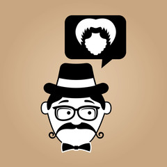 hipster style bearded retro design vector illustration eps 10