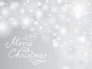 Christmas Holiday background with Snow and Handwritten Greeting
