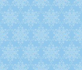 Snow seamless pattern. Winter Holiday Snowflakes lacy tile ornament Snowflakes texture