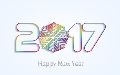 Happy New Year 2017. Element for greeting cards, posters. calendar cover. Vector illustration