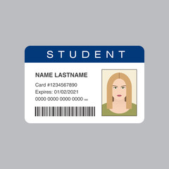 Student ID card. Vector illustration - 127095405
