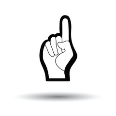Fan foam hand with number one gesture icon