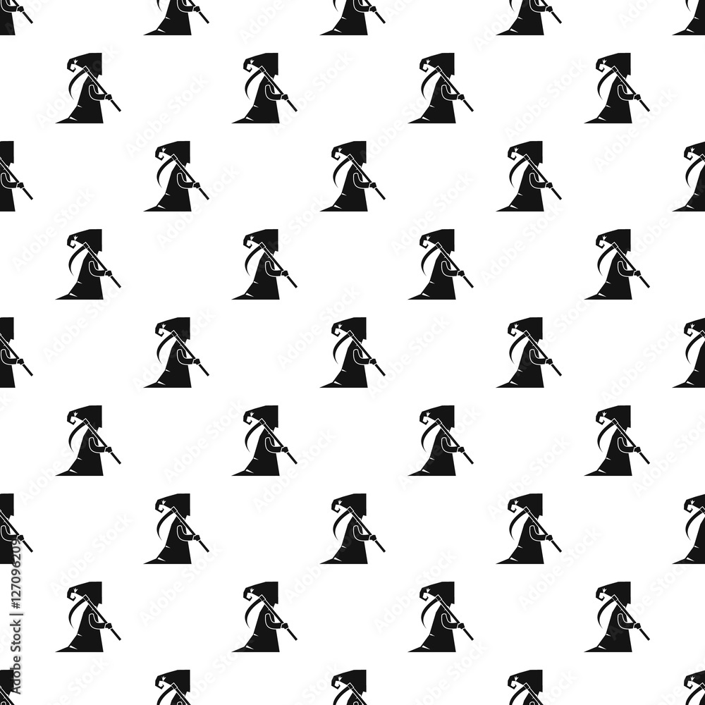 Poster grim reaper pattern. simple illustration of grim reaper vector pattern for web