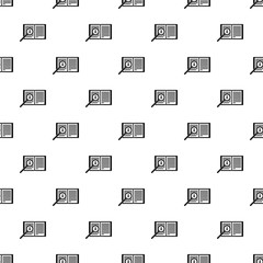 Magnifying glass over open book pattern. Simple illustration of magnifying glass over open book vector pattern for web
