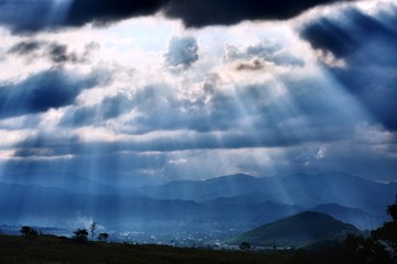 Naklejka na ściany i meble Sun Cloud Indonesia Landscape Heaven God