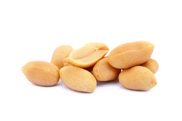Roasted peanuts snack isolated on a white background