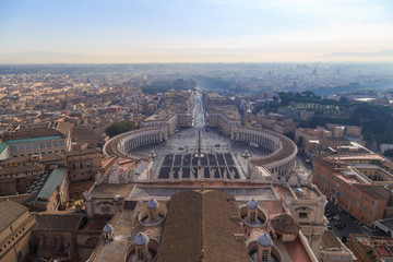 Obraz premium View from the dome of St. Peter's Basilica in the morning Rome