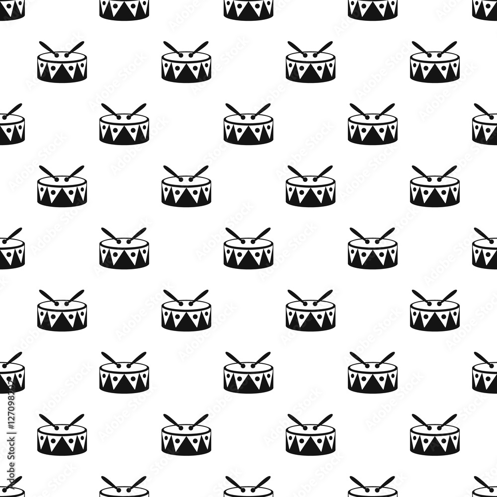 Aufkleber drum and drumsticks pattern. simple illustration of drum and drumsticks vector pattern for web