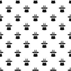 Rabbit ears appearing from a top magic hat pattern. Simple illustration of vector pattern for web