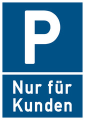 spr48 SignParkRaum - p-e p-e1 Parken-Erlaubt - Parkplatz - Nur f&uuml;r Kunden - DIN A0 A1 A2 A3 A4 - blau g4758