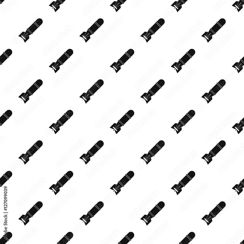 Poster Rocket bomb pattern. Simple illustration of rocket bomb vector pattern for web