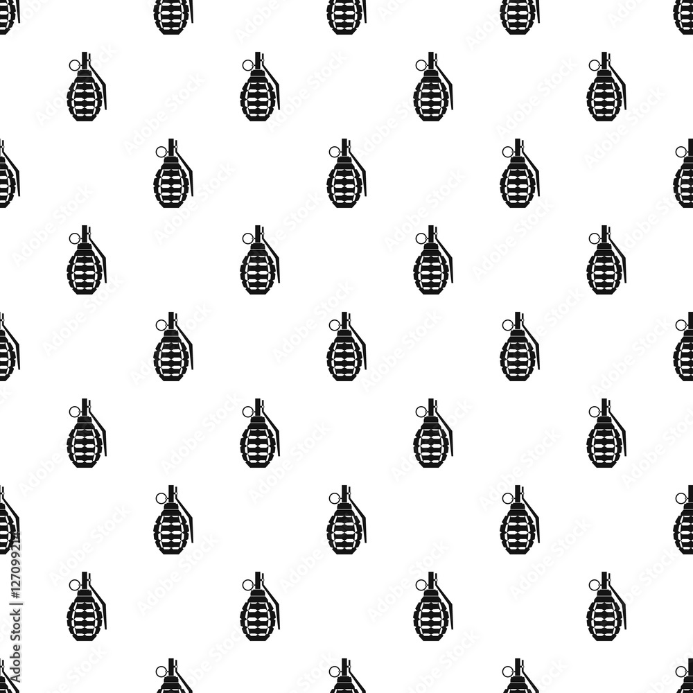 Poster hand grenade pattern. simple illustration of hand grenade vector pattern for web